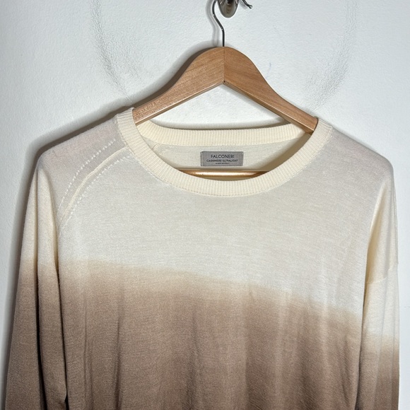 Falconeri ultralight cashmere ombre Sweater in beige brown dégradé size L - Picture 3 of 12